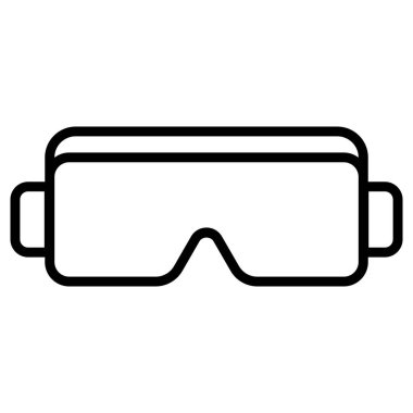 Sanal gerçeklik ve AR deneyimleri için ana hatlı VR gözlük simgesi