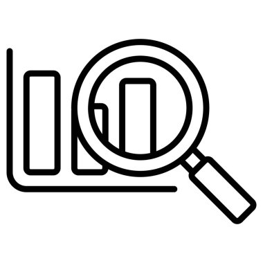 Analiz ve araştırma için ana hatlı büyüteç simgesi