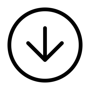 İndirme, azaltma ve azaltma için ana çizgi simgesini aşağıya ok ile gönder.