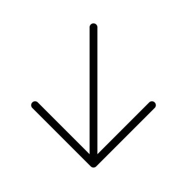 İndirme, azaltma ve azaltma için ana çizgi simgesini aşağıya ok ile gönder.