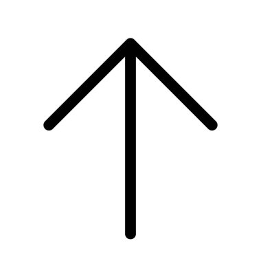 Gönderme, artırma, büyüme ve yukarı yönler için ana çizgi simgesini okla.