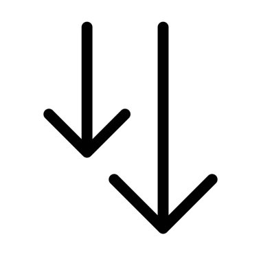 İndirme, azaltma ve azaltma için ana çizgi simgesini aşağıya ok ile gönder.