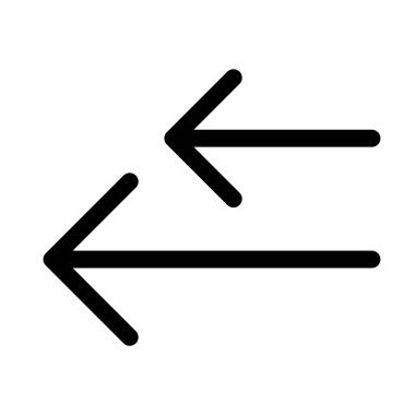 Arkası, önceki, dönüş ve navigasyon UI için ok sol dış çizgi simgesi.