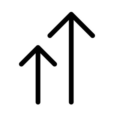 Gönderme, artırma, büyüme ve yukarı yönler için ana çizgi simgesini okla.