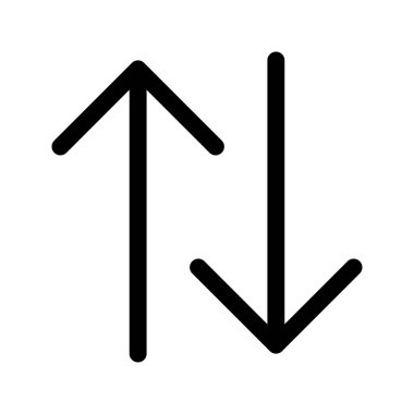 Düğme, takas, takas ve veri sıralama için dikey ok simgesi.