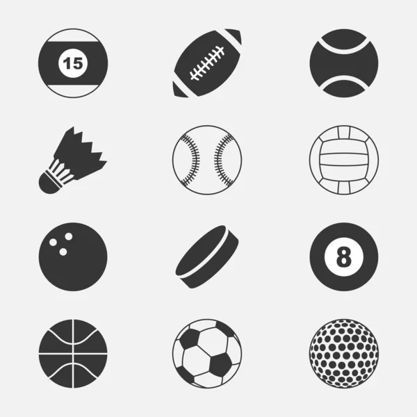 Sport balls icon set. Vector illustration set of different sports balls on white background