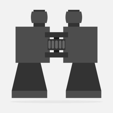 Düz daire izole edilmiş vektör illüstrasyonunda dürbün simgesi