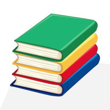 Realistic Detail 3d FUL COLOR Book Cover Template Blank Mockup Arranged on a WHITE Background. Vector illustration