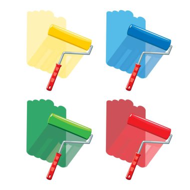  Boya silindiri beyaz arkaplanda izole edildi