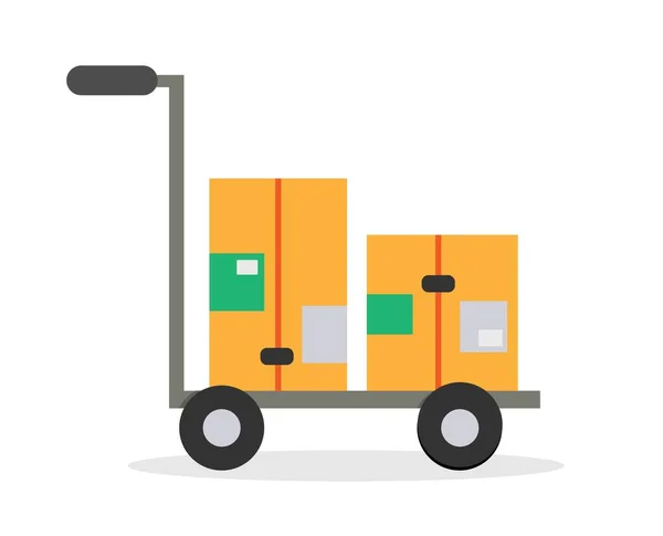 Delivery Icon Ardboard Box Cart Global Local Shipping Service Illustration — Wektor stockowy