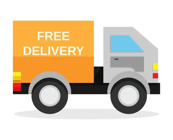Yellow Delivery Van Isolated White Background Product Goods Shipping Transport — Vettoriale Stock