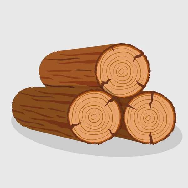 Wooden Logs Icon Vector Illustration — Stockvektor