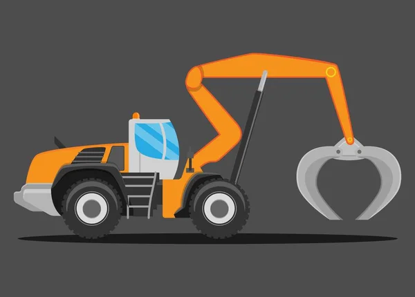 Visual Design Vector Illustration Clip Art Heavy Excavator Commonly Used — Stok Vektör