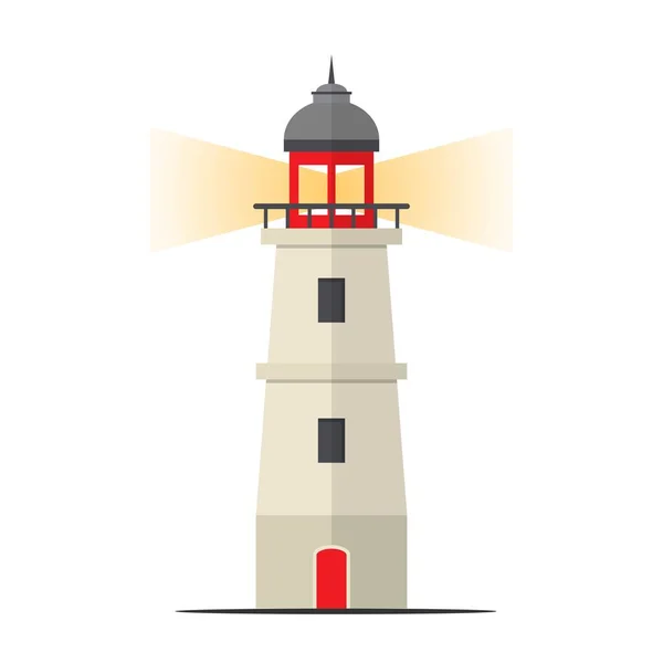 Searchlight Lighthouse Towers Marine Navigation Ships Icon Illustration — 图库矢量图片