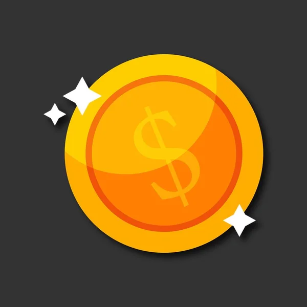 Coin Isometric Icon Dollar Coin Business Finance Concept —  Vetores de Stock
