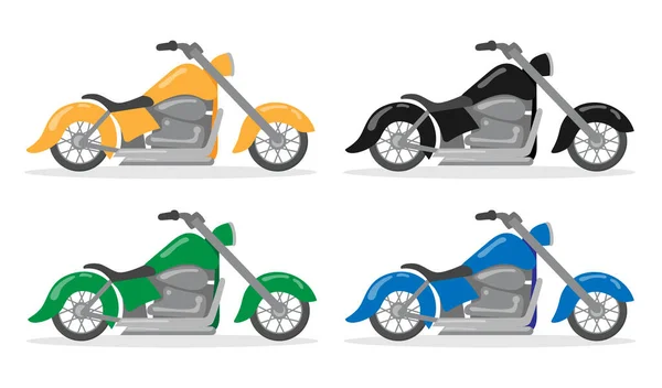 Zestaw Ręcznie Rysowanych Motocykli Skuterów Retro Grafika Wektorowa Izolacja — Wektor stockowy