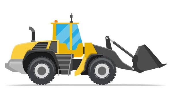 Bulldozer Isolate White Background Construction Equipment Vector Illustration — Stok Vektör