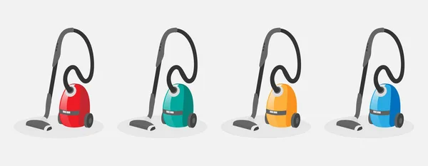 Set Vacuum Cleaner Isolated White Background — Stock Vector