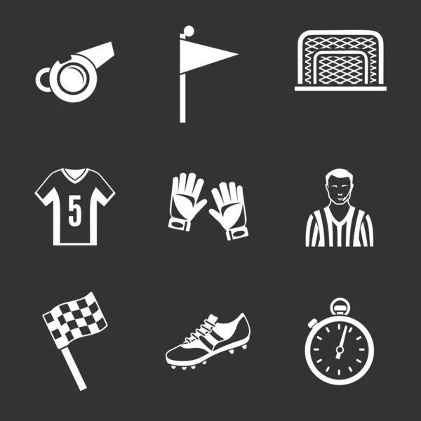 Силует Футбол Футбол Спорту Іконок Векторної Icon Set — стоковий вектор