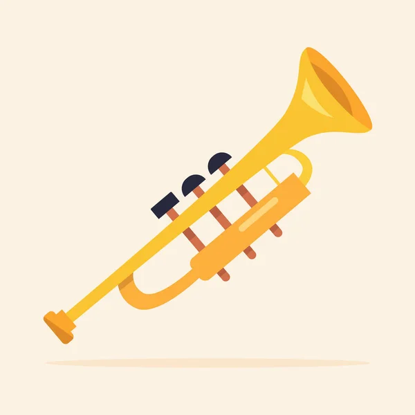 Illustration Instrument Musique Trompette Design Plat Sur Fond Blanc Vecteur — Image vectorielle