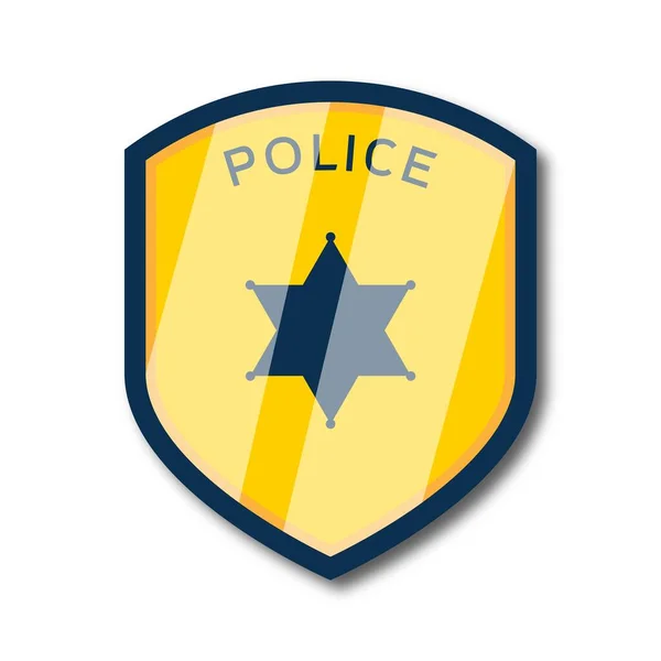 Policial Emblema Ícone Vetor Fundo Branco —  Vetores de Stock