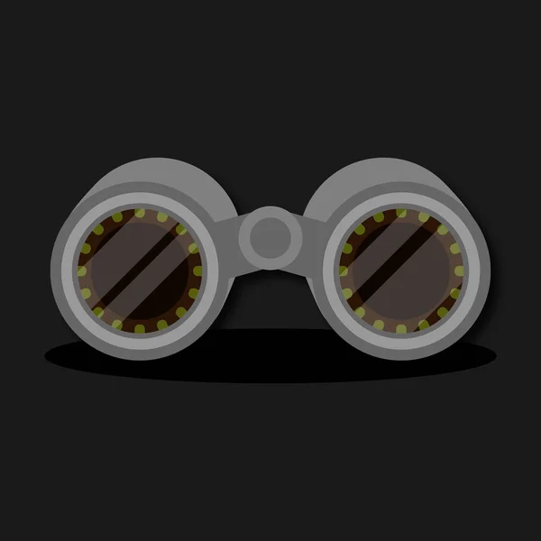 黒の背景にベクトル双眼鏡のアイコン — ストックベクタ