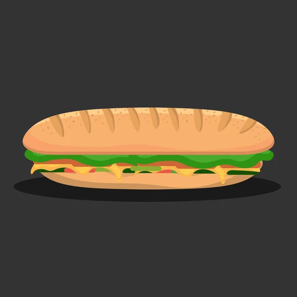 Illustration Vectorielle Isolée Conception Sandwich — Image vectorielle