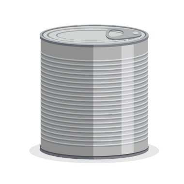 Kapalı teneke yemek kutusu beyaza izole edilmiş.