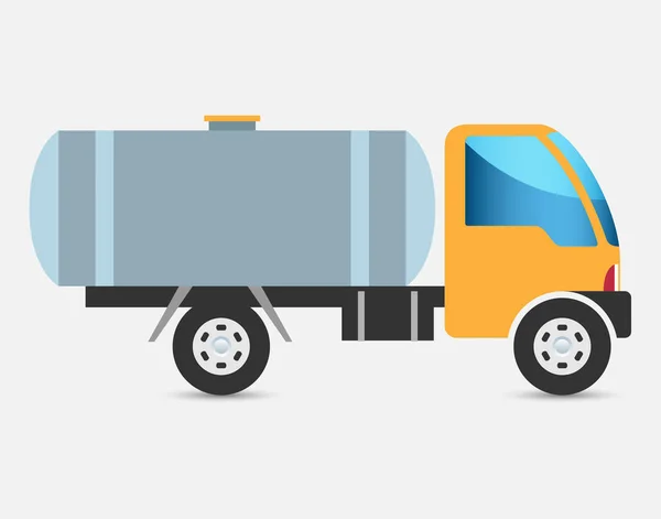 Caminhão Posto Gasolina Carga Óleo Veículo Indústria Vetor Ilustração —  Vetores de Stock