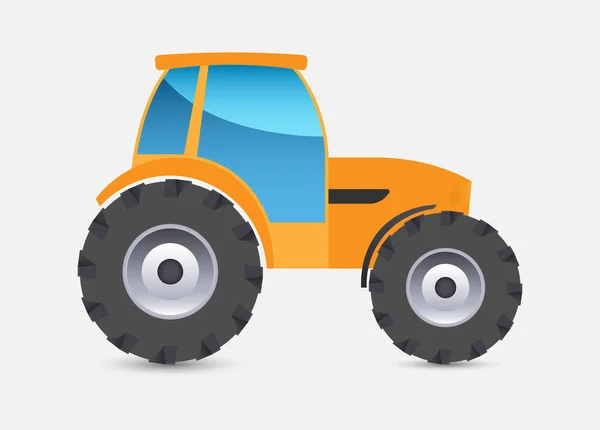 Traktor Ikon Lapos Stílusban Elszigetelve Fehér Háttérrel Vektorillusztráció — Stock Vector