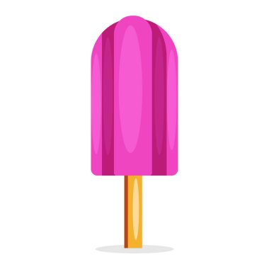 Pembe jöleli dondurma. Çizgi film tarzında yaz tatlısı..