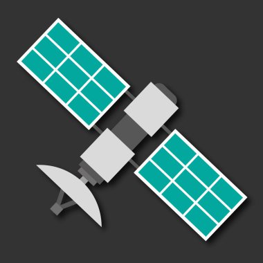 Güneş panellerinden güç alan bir uydu.