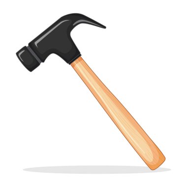 Hammer in cartoon style. Classic work tool.