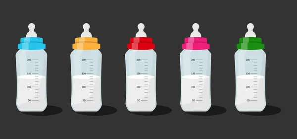 Feeding Bottle Milk Bottle Baby Milk Baby Bottle Baby Nipple — Stock Vector