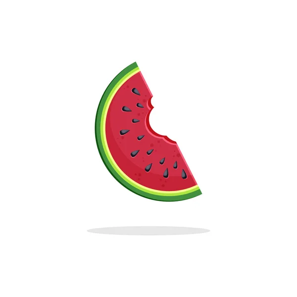 stock vector A slice of watermelon on a white background. Vector illustration.