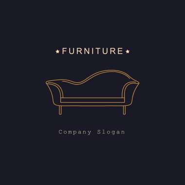 Mobilya logosu tasarımı. Sandalyeler, Masa, Masa ve Ev Eşyaları Sembolü ve ikonu