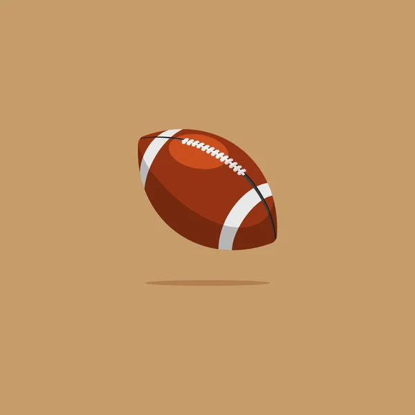 Αμερικανική Μπάλα Ποδοσφαίρου Εικονίδιο Επίπεδο Στυλ Απομονωμένη Διανυσματική Απεικόνιση Καφέ — Διανυσματικό Αρχείο
