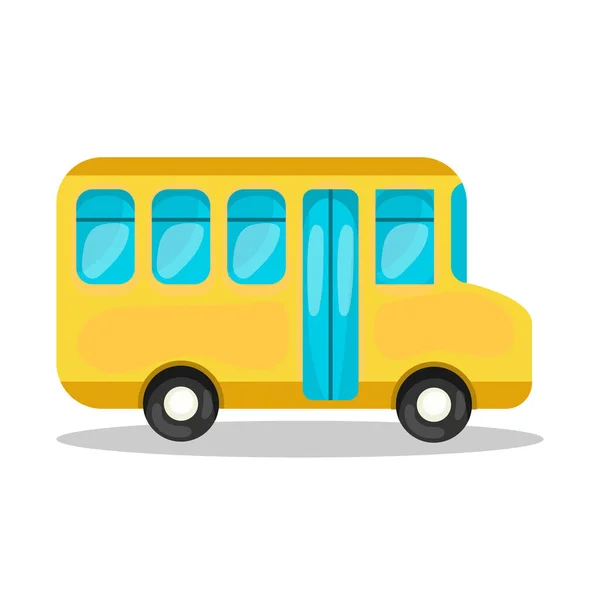 Schulbus Auf Weißem Hintergrund Vektor Illustration Trendigen Flachen Stil — Stockvektor