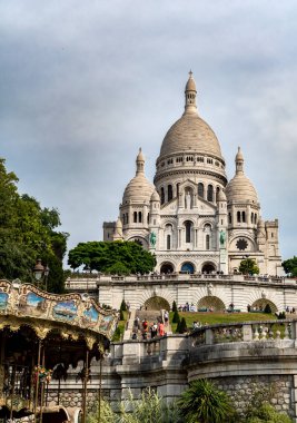 Bazilika Sacre Coeur Paris 'teki Montmartre Hill' de