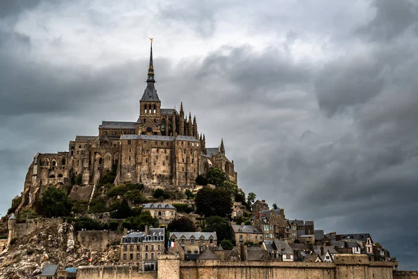 Katedra Mont Saint Michel Kanał Manche Droga Jakuba Droga Santiago — Zdjęcie stockowe