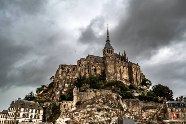 Katedra Mont Saint Michel Kanał Manche Droga Jakuba Droga Santiago — Zdjęcie stockowe