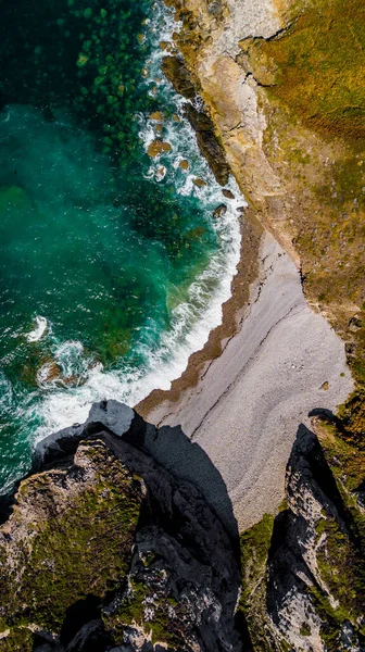 Spectacular Cliffs Sandy Beach Atlantic Coast Cap Frehel Brittany France — Stock Photo, Image