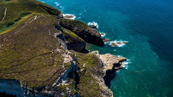 Spektakulära Klippor Vid Atlantkusten Cap Frehel Bretagne Frankrike — Stockfoto