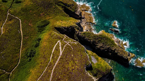Spectaculaire Kliffen Aan Atlantische Kust Van Cap Frehel Bretagne Frankrijk — Stockfoto