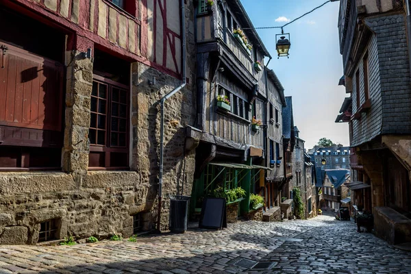 Breton Village Dinan Com Vielas Estreitas Casas Meia Madeira Departamento — Fotografia de Stock