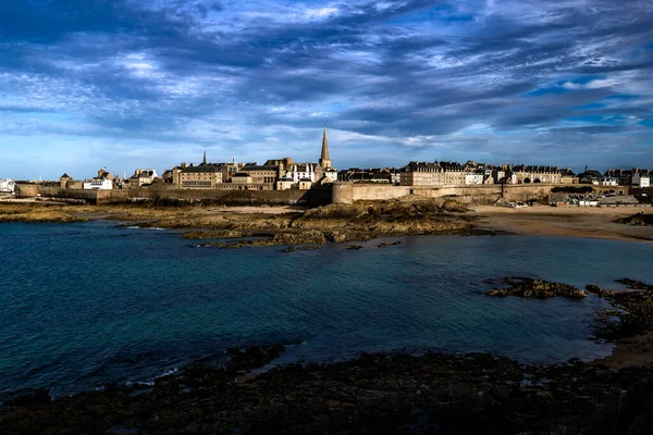 Starożytne Miasto Saint Malo Atlantyckim Wybrzeżu Bretanii Francji — Zdjęcie stockowe