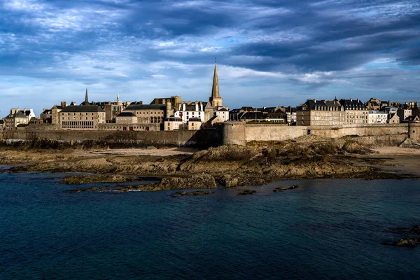 Oude Stad Saint Malo Aan Atlantische Kust Van Bretagne Frankrijk — Stockfoto