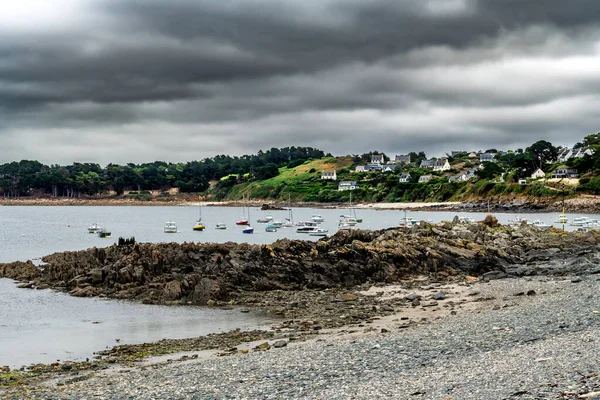 Beach Harbor Picturesque Village Locquemeau Atlantic Coast Brittany France — стоковое фото