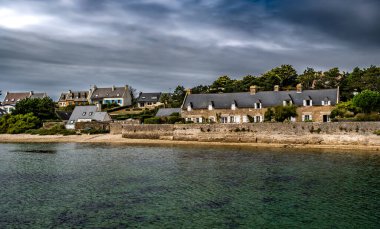 Brittany, Fransa 'daki Finistere Atlantik Kıyısındaki Köy Le Conquet