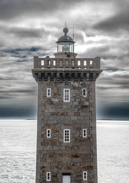 Lighthouse Phare Kermorvan Village Conquet Finistere Atlantic Coast Brittany France — 스톡 사진